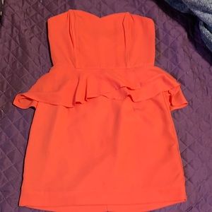 Pink strapless embellished hip dress